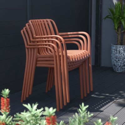 Chaise de jardin en plastique orange GoodHome Timbo