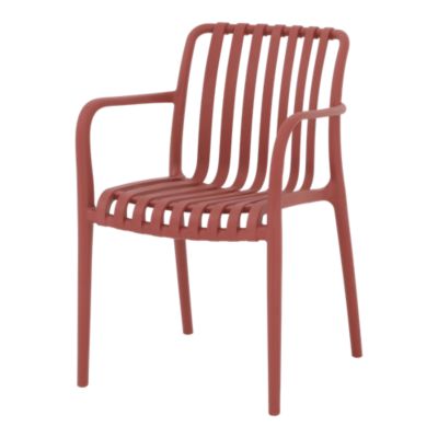 Chaise de jardin en plastique rouge cinabre GoodHome Timbo