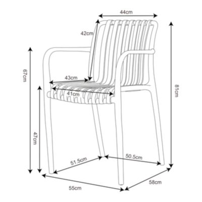 Chaise de jardin en plastique rouge cinabre GoodHome Timbo
