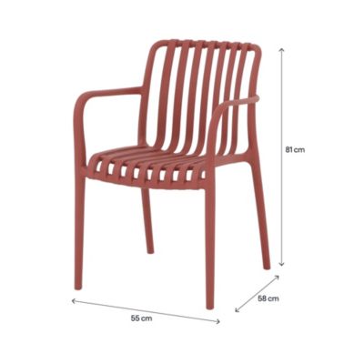 Chaise de jardin en plastique rouge cinabre GoodHome Timbo