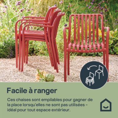Chaise de jardin en plastique rouge cinabre GoodHome Timbo