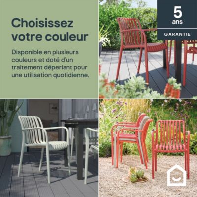 Chaise de jardin en plastique rouge cinabre GoodHome Timbo
