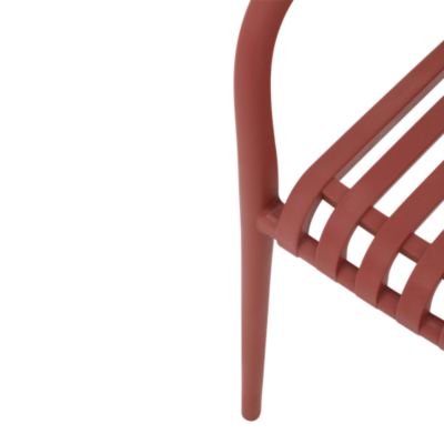 Chaise de jardin en plastique rouge cinabre GoodHome Timbo