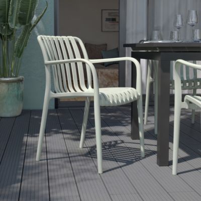 Chaise de jardin en plastique vert d'eau GoodHome Timbo