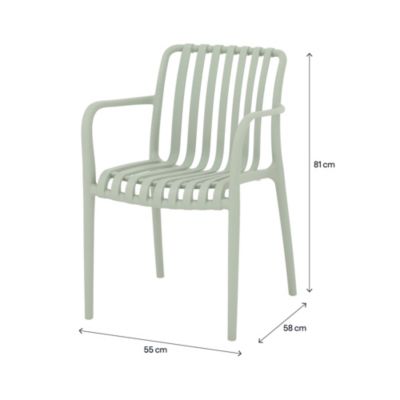 Chaise de jardin en plastique vert d'eau GoodHome Timbo