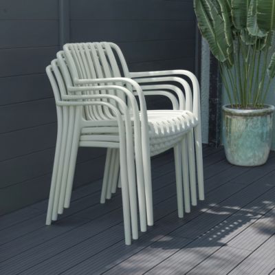 Chaise de jardin en plastique vert d'eau GoodHome Timbo