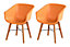Chaise de jardin en résine Amalia orange (lot de 2)
