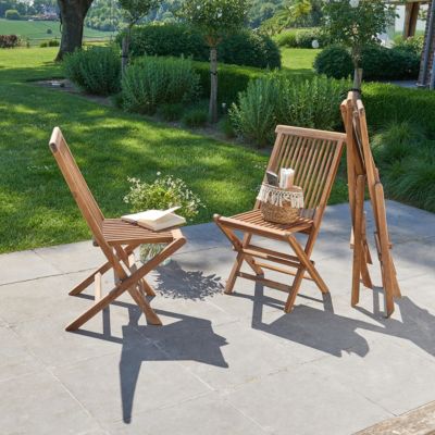 Chaise de jardin en teck huilé massif pliante (lot de 4)