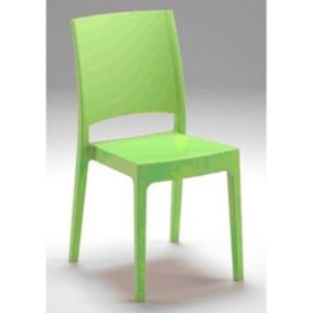 Chaise de jardin FLORA ARETA - Lot de 4 - Vert anis - Résine - Design