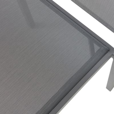 Chaise de jardin GoodHome Batz en aluminium et polyester - Coloris gris acier - Hauteur 86 cm