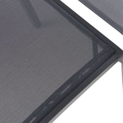 Chaise de jardin GoodHome Batz en aluminium et polyester - Coloris noir ébène - Hauteur 86 cm