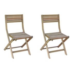 Chaise de jardin GoodHome Lyco bois d'acacia H.80,5 cm (lot de 2)