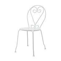 Chaise de jardin GoodHome Vernon en acier - Coloris blanc cassé - Hauteur 88 cm
