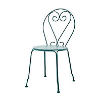 Chaise de jardin GoodHome Vernon en acier - Coloris pin maritime - Hauteur 88 cm