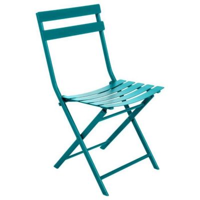 Chaise de jardin métal pliante Greensboro Bleu Canard - Hespéride