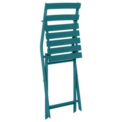 Chaise de jardin métal pliante Greensboro Bleu Canard - Hespéride