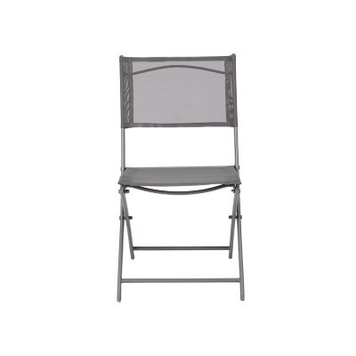 Chaise de jardin pliante Blooma Saba en acier - Coloris gris anthracite - Hauteur 85 cm