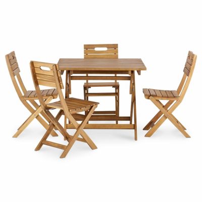 Chaise de jardin pliante Denia en bois d'acacia H.87 cm GoodHome