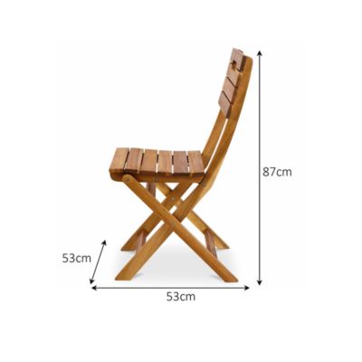 Chaise de jardin pliante Denia en bois d'acacia H.87 cm GoodHome