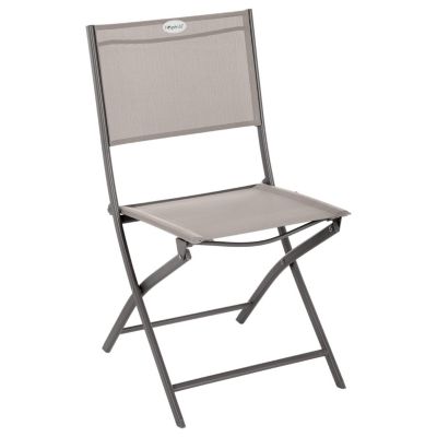 Chaise de jardin pliante empilable Taupe, L. 52 x l. 46 x H. 87 cm, MODULA