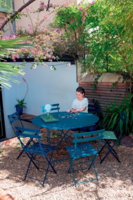 Chaise de jardin pliante Fermob Bistro en métal - Coloris bleu acapulco - Hauteur 82 cm