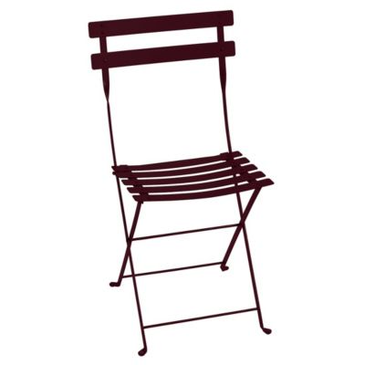 Chaise de jardin pliante Fermob Bistro en métal - Coloris cerise noire - Hauteur 82 cm