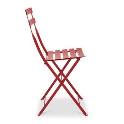 Chaise de jardin pliante Fermob Bistro en métal - Coloris rouge piment - Hauteur 82 cm