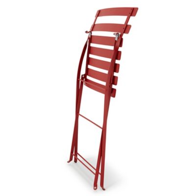 Chaise de jardin pliante Fermob Bistro en métal - Coloris rouge piment - Hauteur 82 cm