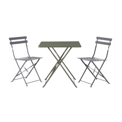 Chaise de jardin pliante GoodHome Saba en acier - Coloris gris acier - Hauteur 80 cm