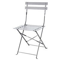 Chaise de jardin pliante GoodHome Saba en acier - Coloris gris acier - Hauteur 80 cm