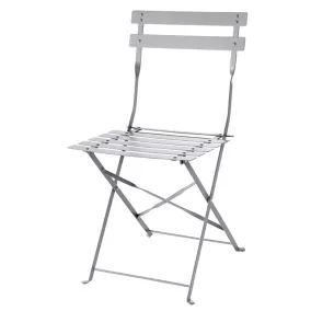 Chaise de jardin pliante GoodHome Saba en acier - Coloris gris acier - Hauteur 80 cm