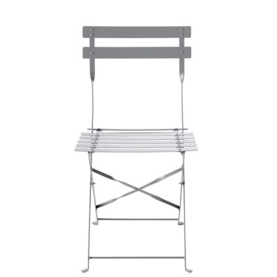 Chaise de jardin pliante GoodHome Saba en acier - Coloris gris acier - Hauteur 80 cm
