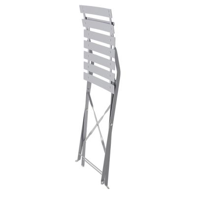 Chaise de jardin pliante GoodHome Saba en acier - Coloris gris acier - Hauteur 80 cm