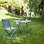 Chaise de jardin pliante GoodHome Saba en polyester et acier - Coloris gris - Hauteur 84,5 cm