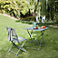 Chaise de jardin pliante GoodHome Saba en polyester et acier - Coloris vert kaki - Hauteur 84,5 cm