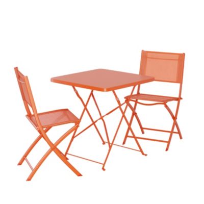 Chaise de jardin pliante GoodHome Saba en polyester et PVC - Coloris mango - Hauteur 84,5 cm