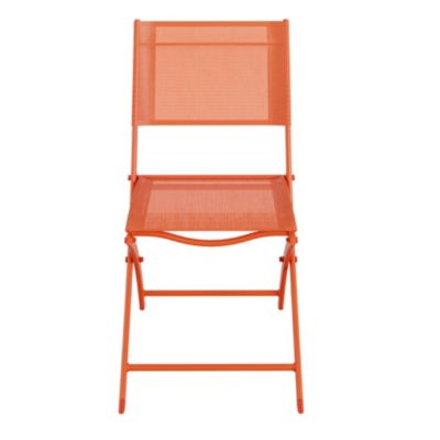 Chaise de jardin pliante GoodHome Saba en polyester et PVC - Coloris mango - Hauteur 84,5 cm