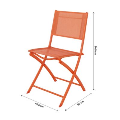 Chaise de jardin pliante GoodHome Saba en polyester et PVC - Coloris mango - Hauteur 84,5 cm