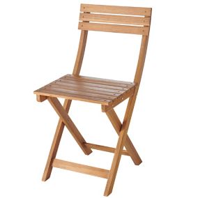 Chaise de jardin pliante GoodHome Virginia en bois d'acacia - Coloris acacia - Hauteur 79 cm (lot de 2)
