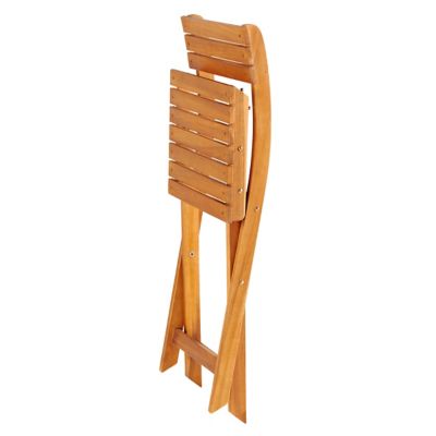 Chaise de jardin pliante GoodHome Virginia en bois d'acacia - Coloris acacia - Hauteur 79 cm (lot de 2)