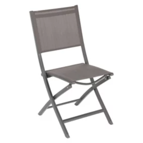 Chaise de jardin pliante Hespéride Essentia en aluminium - Coloris marron - Hauteur 107 cm