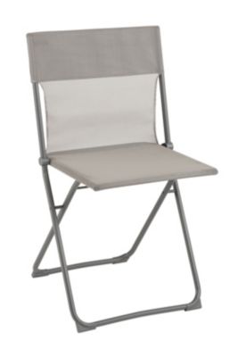 Chaise de jardin pliante Lafuma Balcony acier et polyester gris terre