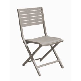 Chaise de jardin pliante Lucca en aluminium coloris crème Proloisirs