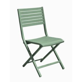 Chaise de jardin pliante Lucca en aluminium coloris vert amande Proloisirs