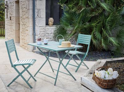 Chaise de jardin pliante Lucca en aluminium coloris vert amande Proloisirs