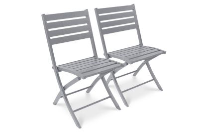 Chaise de jardin pliante Marius aluminium gris H.82 cm City Garden (lot de 2)