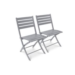Chaise de jardin pliante Marius aluminium gris H.82 cm City Garden (lot de 2)