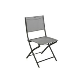Chaise de jardin pliante Modula aluminium et polyester gris H.87 cm