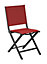 Chaise de jardin pliante Proloisirs Thema en aluminium - Coloris châssis gris, assise rouge - Hauteur 90 cm