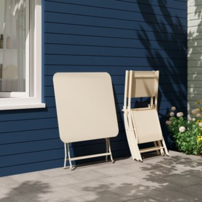 Chaise de jardin pliante Saba beige H.84,5 cm GoodHome